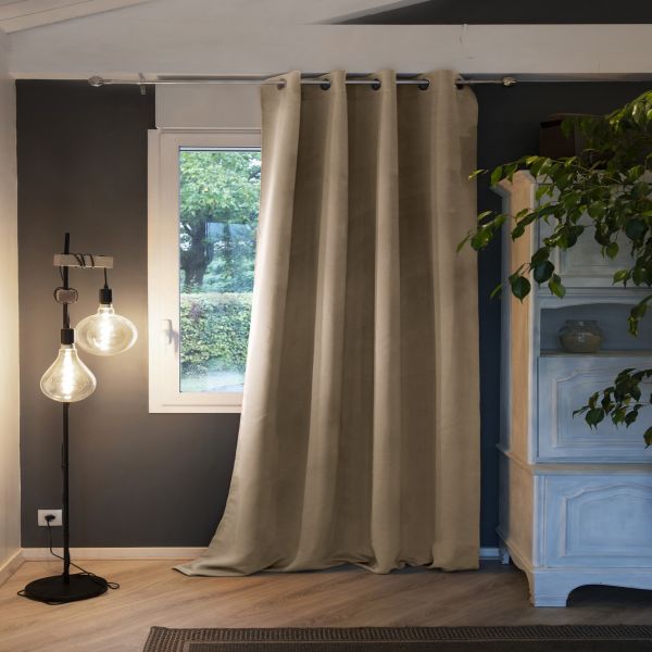 Rideau Occultant 140x280 cm Polyester Beige