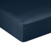 Drap housse 180x200 + 30 cm Satin de Coton Bleu