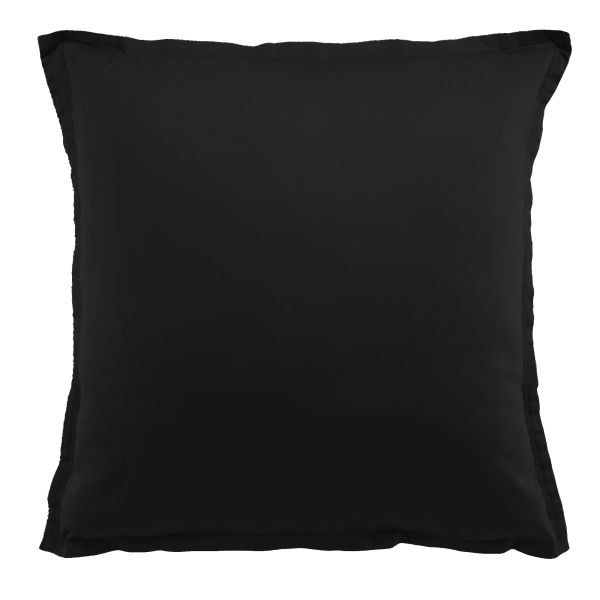 Taie d'oreiller 65x65 cm Satin de Coton Noir