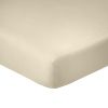 Drap housse 160x200 + 28 cm 100% Coton 57 fils Beige