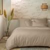 Housse de couette 240x260 cm + 2 taies 100% Percale de Coton 80 fils Lin