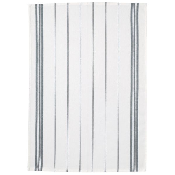 Lot de 2 torchons 50x70 cm Coton Raye Carbone