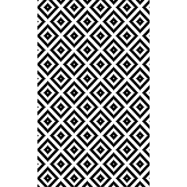 Tapis de salon 120x180 cm Polyester Black And White