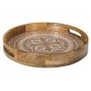 Plateau rond en manguier Mira Orange 35 cm