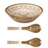 Set Saladier + Couverts en manguier Mira Orange