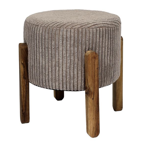 Tabouret d'appoint côtelé taupe 35 cm
