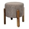 Tabouret d'appoint côtelé taupe 35 cm