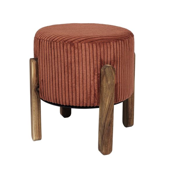 Tabouret d'appoint côtelé Terracotta 35 cm