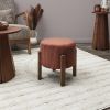 Tabouret d'appoint côtelé Terracotta 35 cm