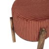 Tabouret d'appoint côtelé Terracotta 35 cm
