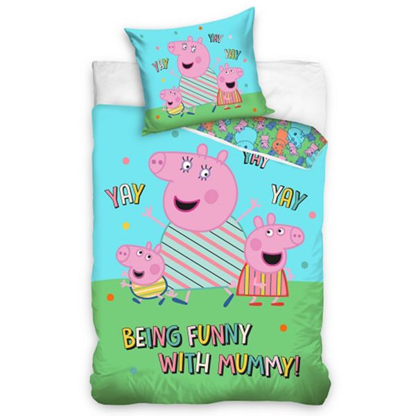 Parure de lit enfant 140x200 cm Peppa Pig Yay Yay 100% coton