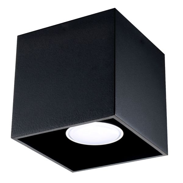 Plafonnier Aluminium Noir GU10 1 Quad