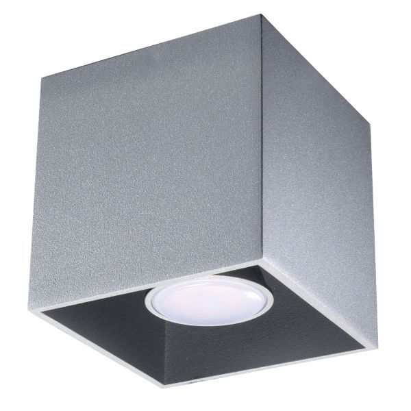 Plafonnier Aluminium Gris GU10 1 Quad