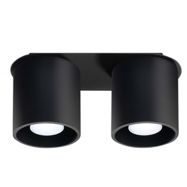 Plafonnier Aluminium Noir GU10 2 Orbis