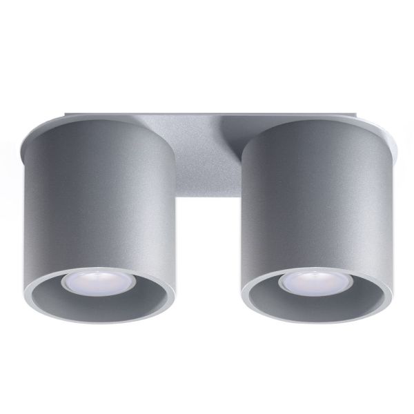 Plafonnier Aluminium Gris GU10 2 Orbis