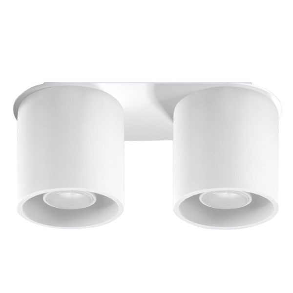 Plafonnier Aluminium Blanc GU10 2 Orbis