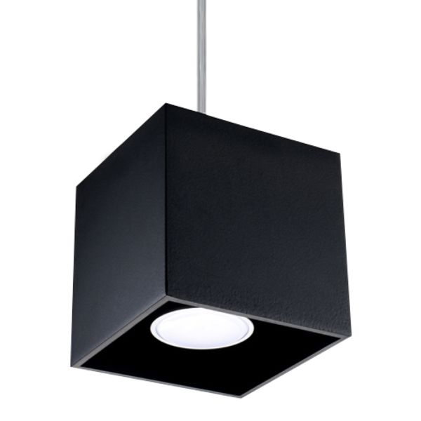 Suspension Aluminium Noir GU10 1 Quad