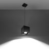 Suspension Aluminium Noir GU10 1 Quad