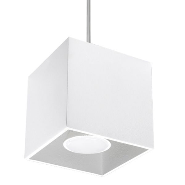Suspension Aluminium Blanc GU10 1 Quad