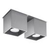 Plafonnier Aluminium Gris GU10 2 Quad 2