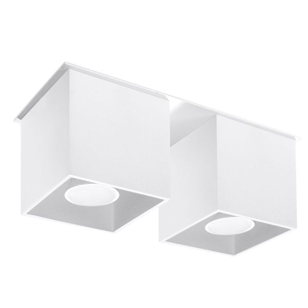 Plafonnier Aluminium Blanc GU10 2 Quad 2