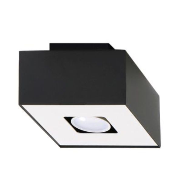 Plafonnier Acier Noir/Blanc GU10 1 Mono