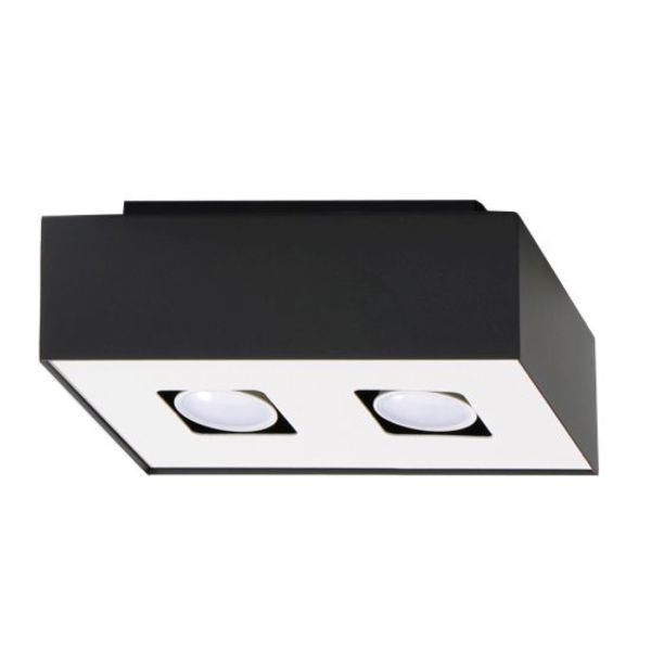 Plafonnier Acier Noir/Blanc GU10 2 Mono