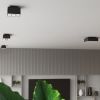 Plafonnier Acier Noir/Blanc GU10 2 Mono