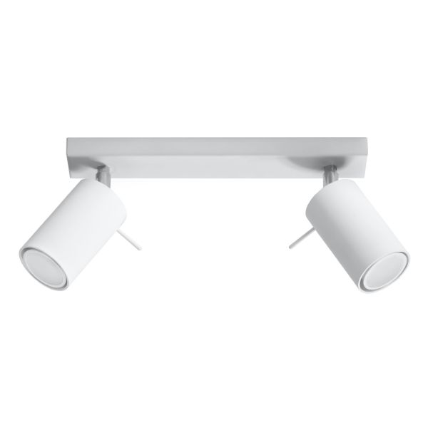 Plafonnier Acier Blanc GU10 2 Ring