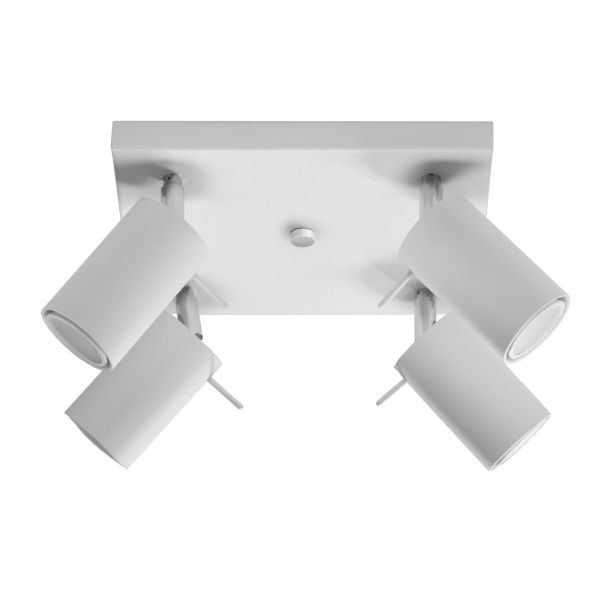Plafonnier Acier Blanc GU10 4 Ring