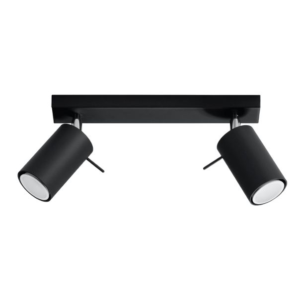Plafonnier Acier Noir GU10 2 Ring