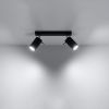 Plafonnier Acier Noir GU10 2 Ring