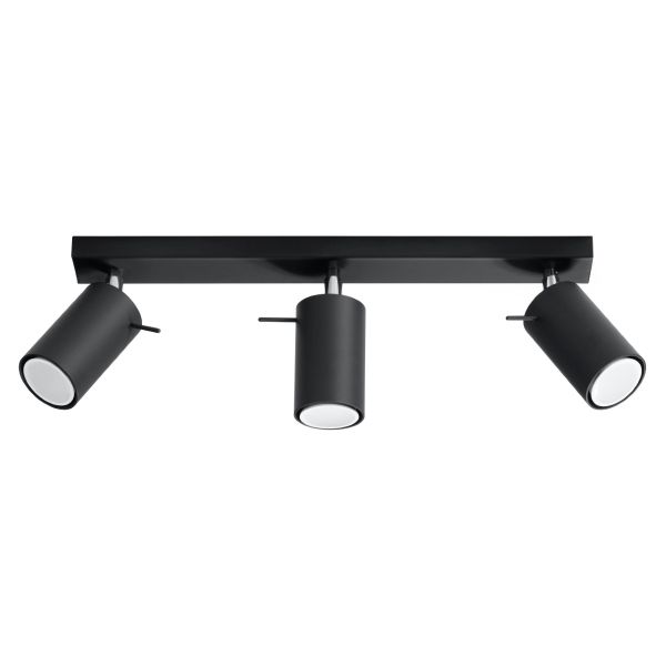 Plafonnier Acier Noir GU10 3 Ring Line
