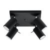 Plafonnier Acier Noir GU10 4 Ring Line