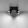 Plafonnier Acier Noir GU10 4 Ring Line