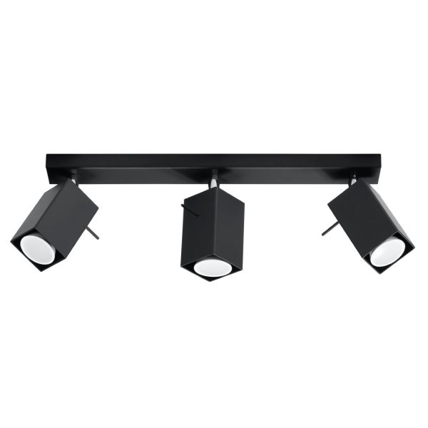 Plafonnier Acier Noir GU10 3 Merida