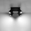 Plafonnier Acier Noir GU10 4 Merida
