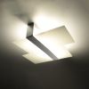 Plafonnier Acier Chrome/Blanc E27 2 Massimo