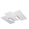 Plafonnier Acier Chrome/Blanc E27 3 Fabiano