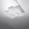 Plafonnier Acier Chrome/Blanc E27 3 Fabiano