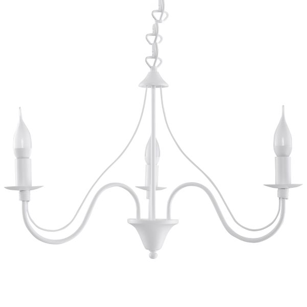 Lustre Acier Blanc E14 3 Minerwa