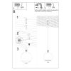 Suspension Acier Champagne E27 1 Ball