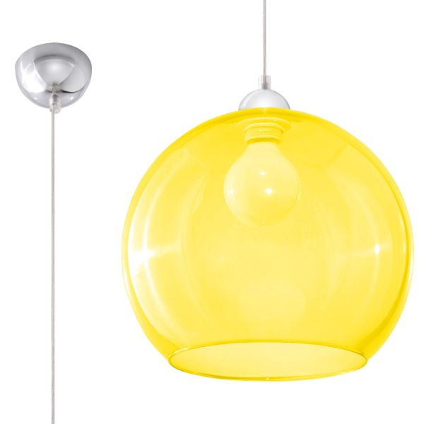 Suspension Acier Jaune E27 1 Ball