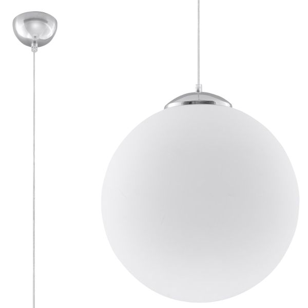 Suspension Acier Blanc/Chromé E27 1 Ugo 30