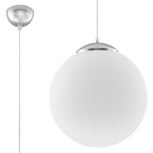 Suspension Acier Blanc/Chromé E27 1 Ugo 40