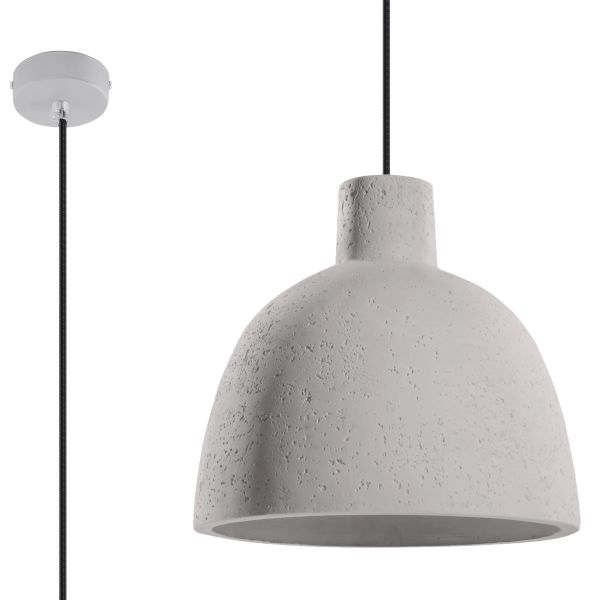 Suspension Béton Gris E27 1 Damaso