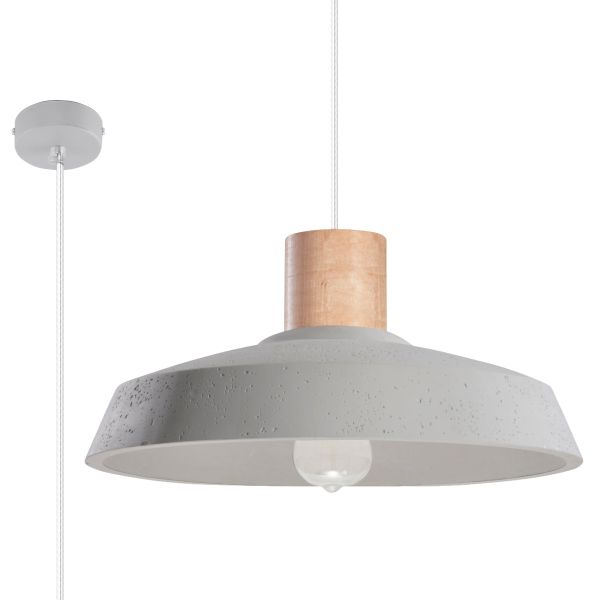 Suspension Béton Gris E27 1 Afra