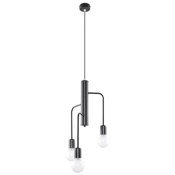 Suspension Acier Noir E27 3 Duomo