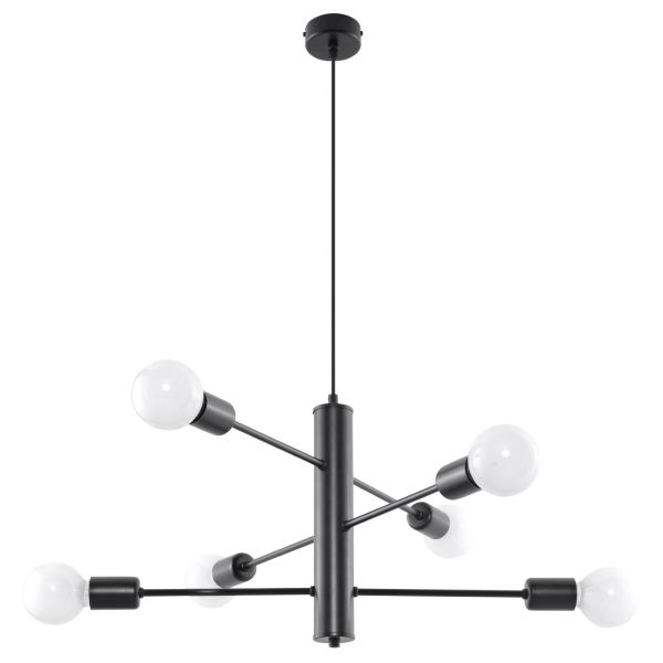 Suspension Acier Noir E27 6 Duomo