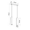 Suspension Acier Noir GU10 2 Lagos Line